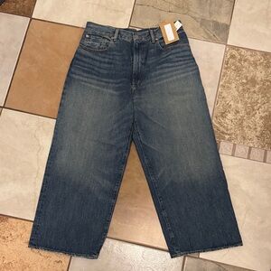 Relaxed Wide-Leg Women's Jeans in Dark Blue